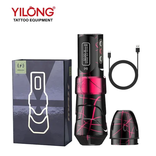 Máquina de tatuaje profesional YILONG Fluk MAX, batería de 2400mah, máquina de pluma de tatuaje de maquillaje permanente inalámbrica para artistas corporales de tatuajes