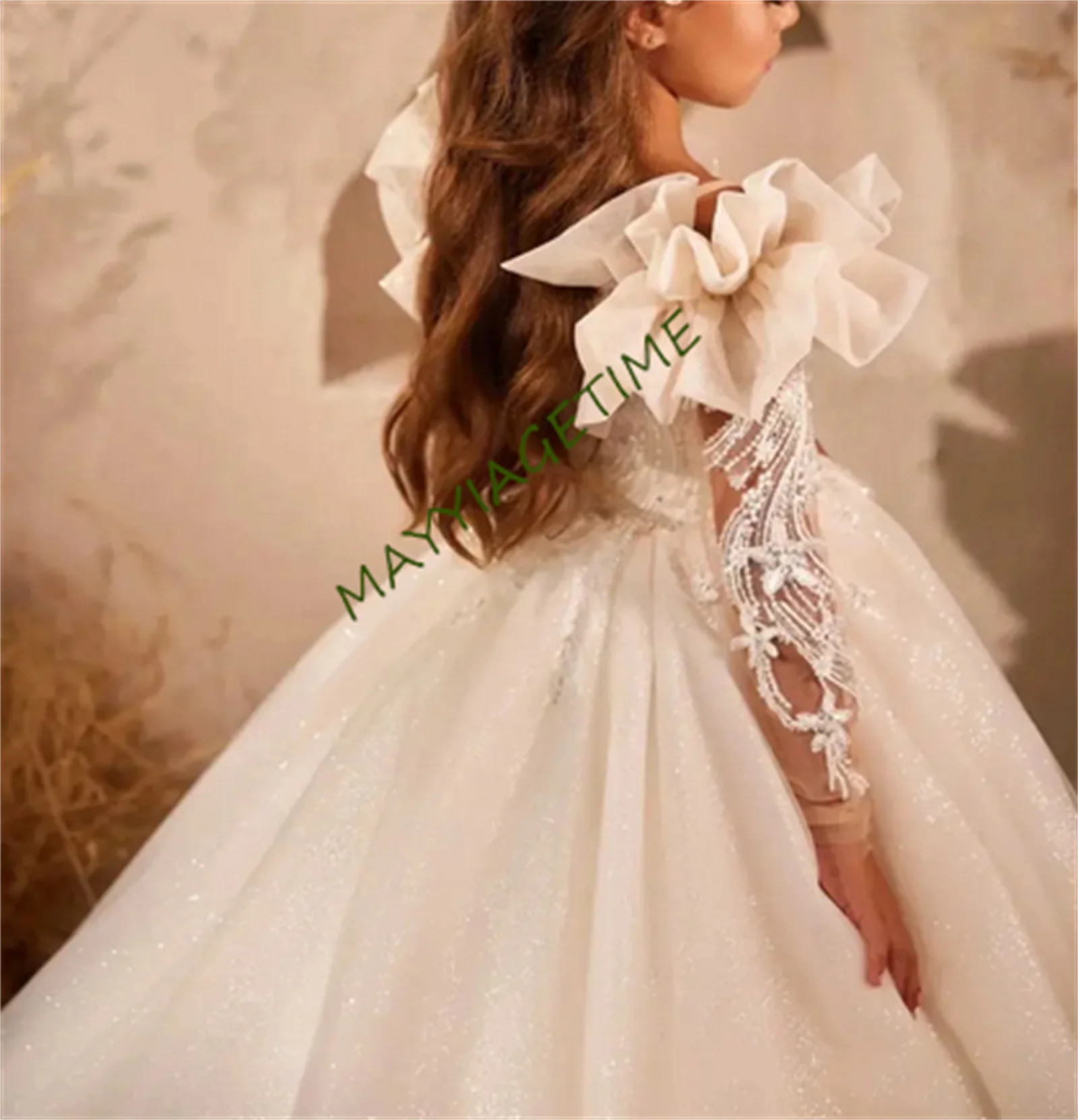 

Flower Girl Dress for Wedding 2-14Y Teen Girls Graduation Party Prom Long Sleeves Pageant Gown First Communion Dress