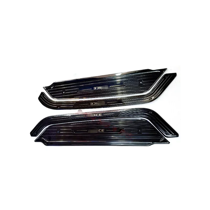 For HIACE 200 series Middle Door Pedal Stainless Steel LED Light Threshold 2005-17