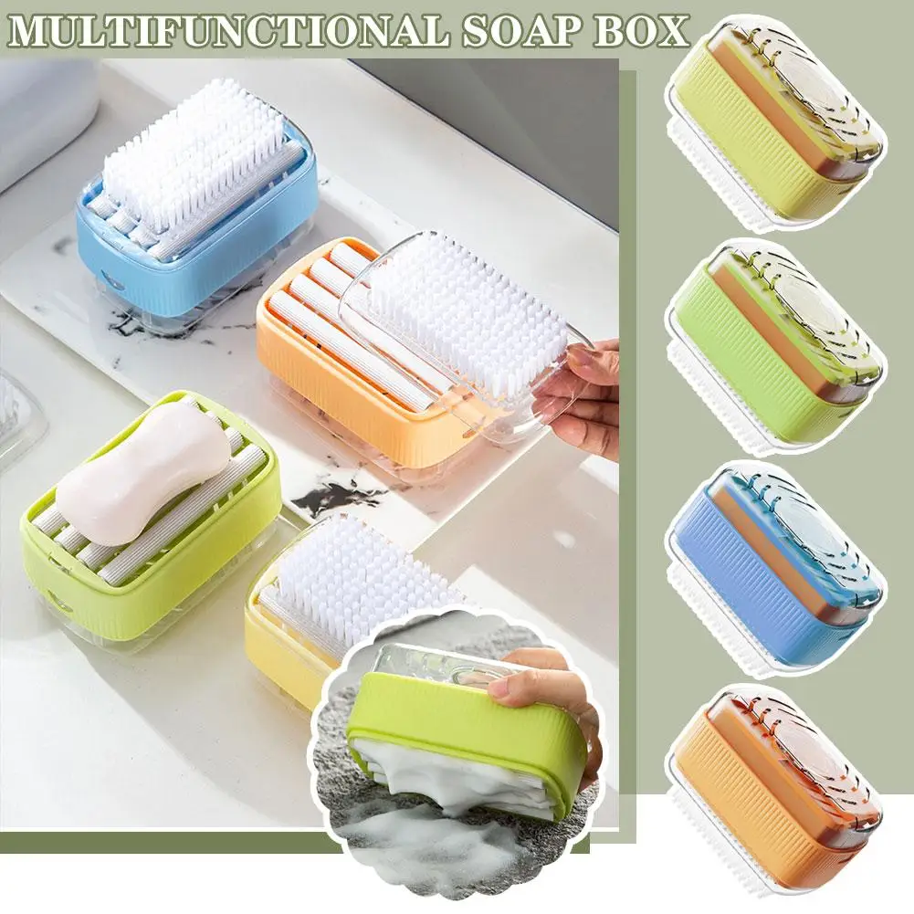 

Multifunctional Soap Lathering Box Convenient Rubbing Soap Draining Roller Storage Laundry Brush Box Soap Box Storage With F1C3