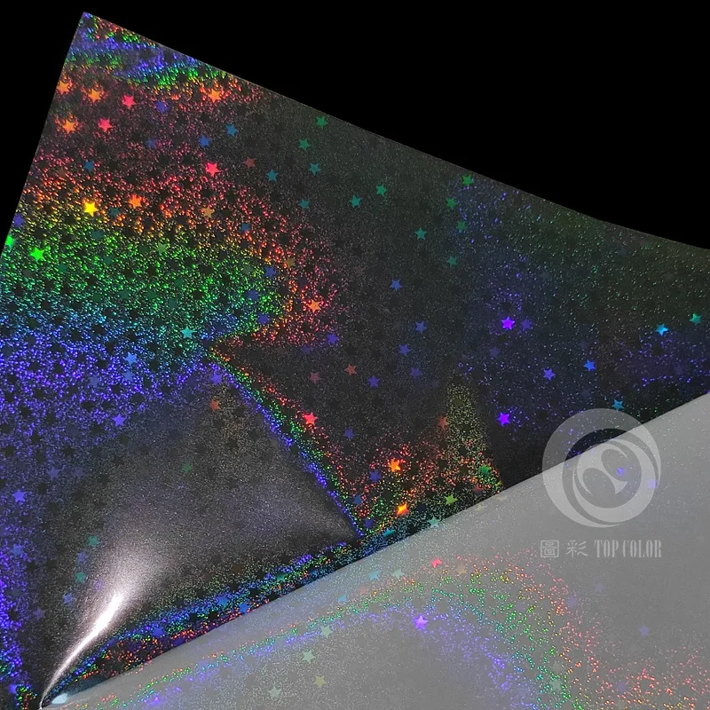 

A4 лазерная гравированная пленка для домашних животных, звездный взрывной стеклянный эффект, клейкая подложка, не высыхающий клей, лазерная наклейка для производства значков, эмблем