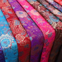 75*250cm Silk Brocade Fabric Beautiful DIY Material with Flower Pattern Sewing Handmade Patchwork Textile Cloth