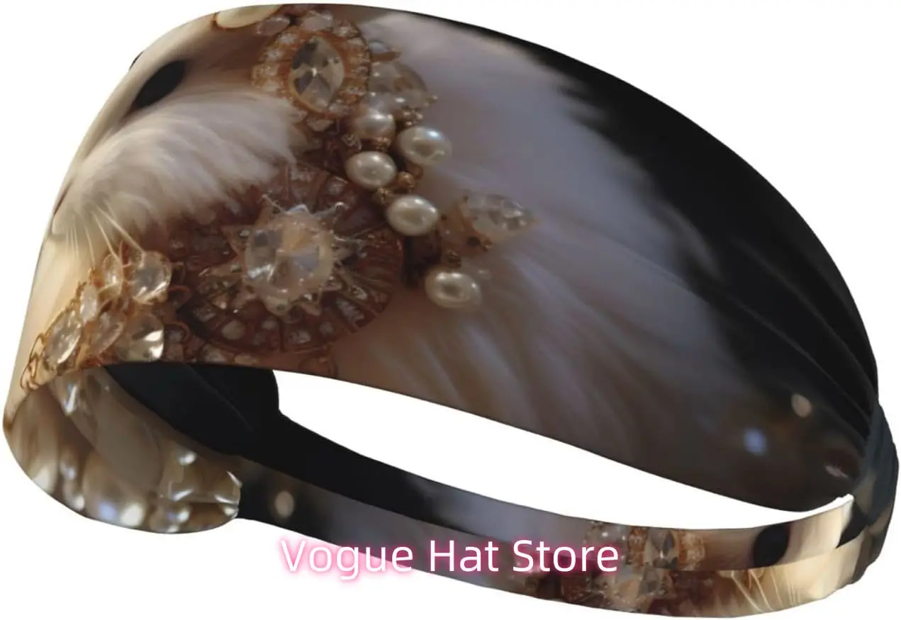 

Elastic Exercise Headband - Soft and Breathable Headband for Running, Cycling, Yoga, and More Elegant Bunny Printing