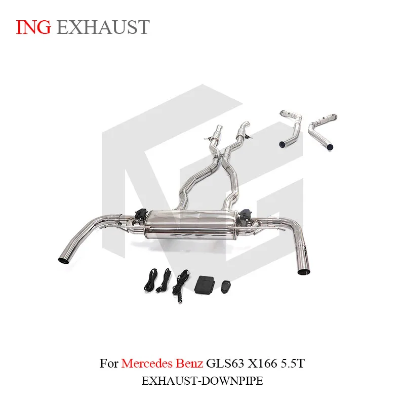 

ING Remote Valve Stainless Steel Catback for Mercedes Benz GLS63 X166 5.5T Engine Tube Race Muffler Exhaust Hot Accessories