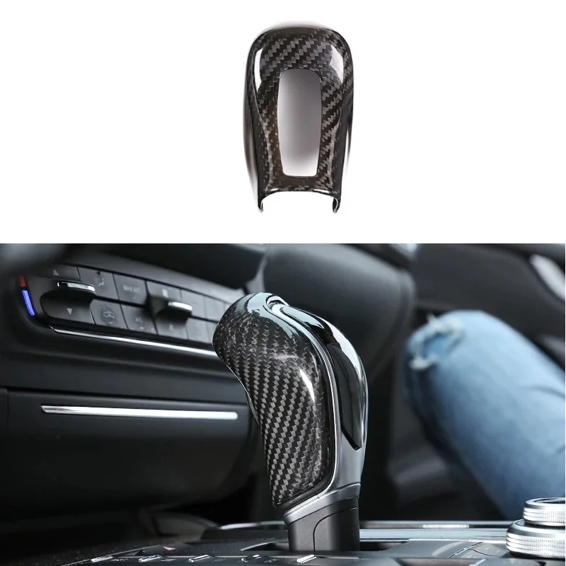 

Real Carbon Fiber Gear Shift Knob Head Cover Decorative Sticker Car Accessories For Maserati Ghibli Quattroporte Levante 13-18