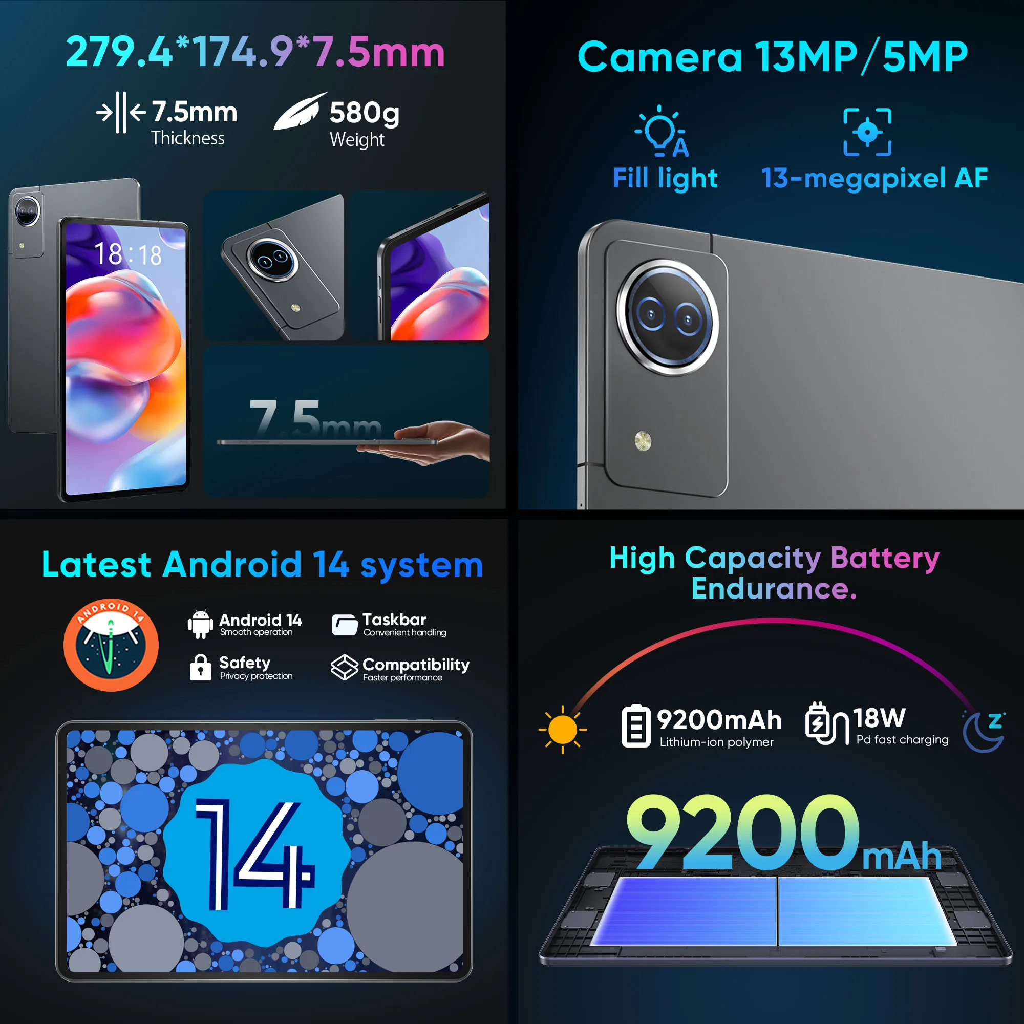 N-one NPad Ultra Tablet da 11,97 pollici 2000*1200 4G LTE Android 14 Qualcomm Snapdragon 685 20GB (8+12)RAM 128GB ROM 9200mAh Batteria