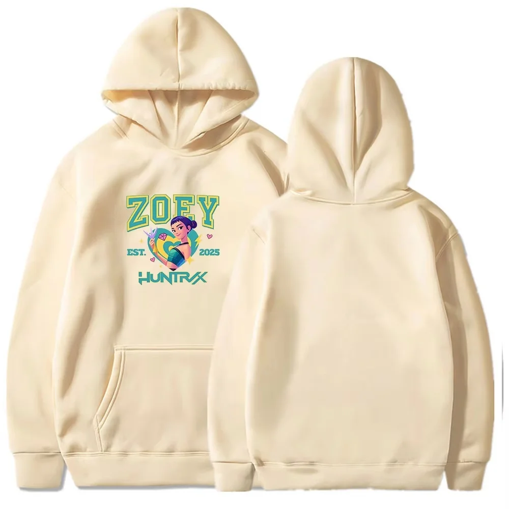 Damen-Kapuzenpullover, Kpop Demon Hunters-Muster, Kapuzenpullover, Street-Fashion-Sweatshirt, warmer und bequemer Stil