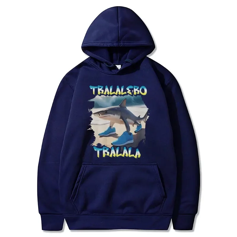 سترة Tralalero Tralala بغطاء للرأس إيطالية مثيرة للاهتمام من Brainrot Meme بغطاء للرأس للرجال وكاجوال للجنسين Y2k ملابس الشارع