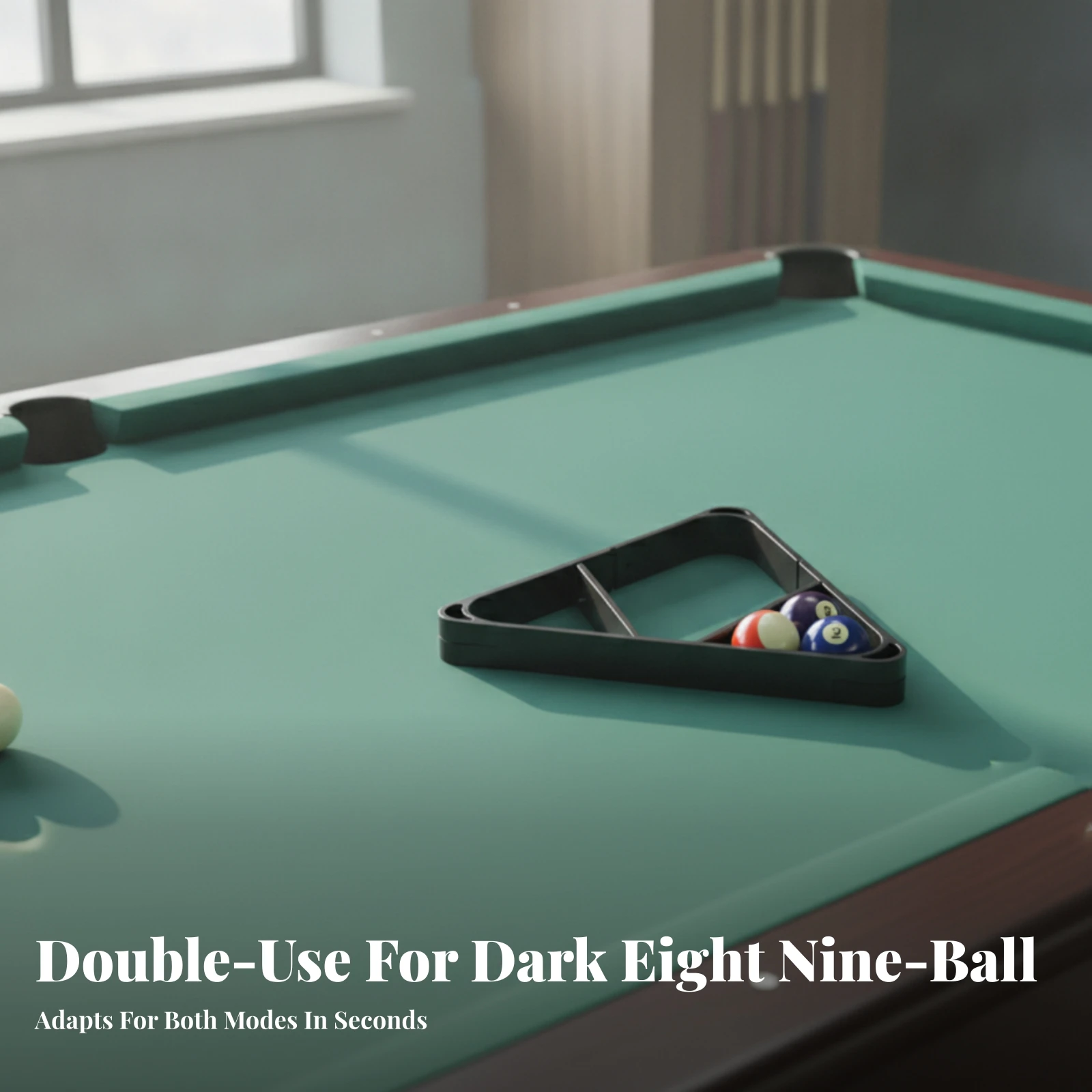 Flat Base Edges 2-1/4 Inch Cue Ball Rack Rack Sports Accessory Pool Table Ball Holder 2-in-1 Billiard Rack Rounded Corners