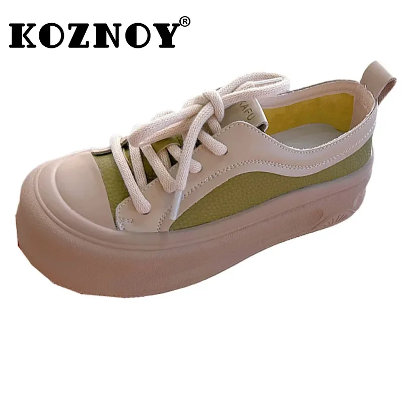 Koznoy 3cm naturalne oryginalne skórzane miękkie mieszkania etniczne kobieta wygodne Retro ergonomiczne jesienne mokasyny rekreacyjne gumowe buty