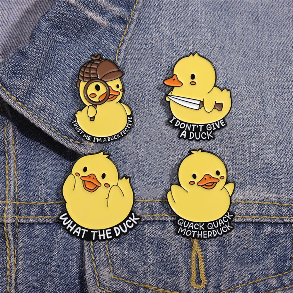 Cute Animal Yellow Duck Enamel Pins Creative Cartoon Chick Brooches Clothes Backpack Lapel Badge Jewelry Wholesale Gift for Kids