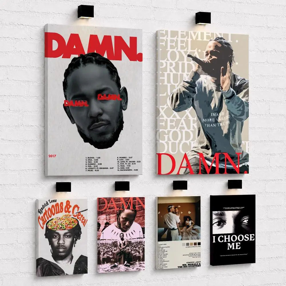 Rapper SInger K-Kendrick Lamar Painting Calligraphy Framed Canvas Wall Art Print | Modern Poster | Home Hallway Decor