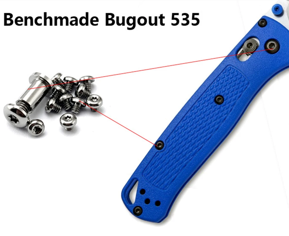 Imagem -05 - Liga t6 Shank Handle Parafusos com Eixo Kit para Benchmade Bugout 535 Faca Dobrável Peças de Reparação Acessórios Reparação