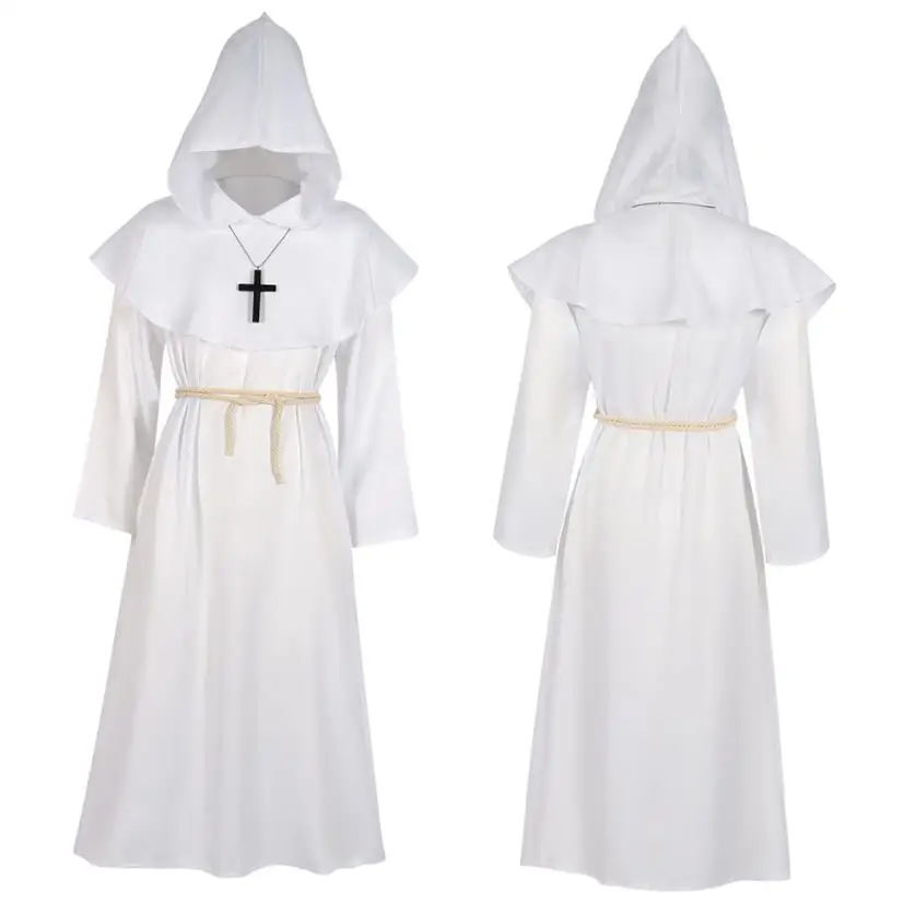 Mittelalterliche Mönche, Zauberer, Priester, Robe, Halloween-Kostüm, ethnische Bühnenkleidung für Damen, Frühling 2026, keine Marke registrierte Marke