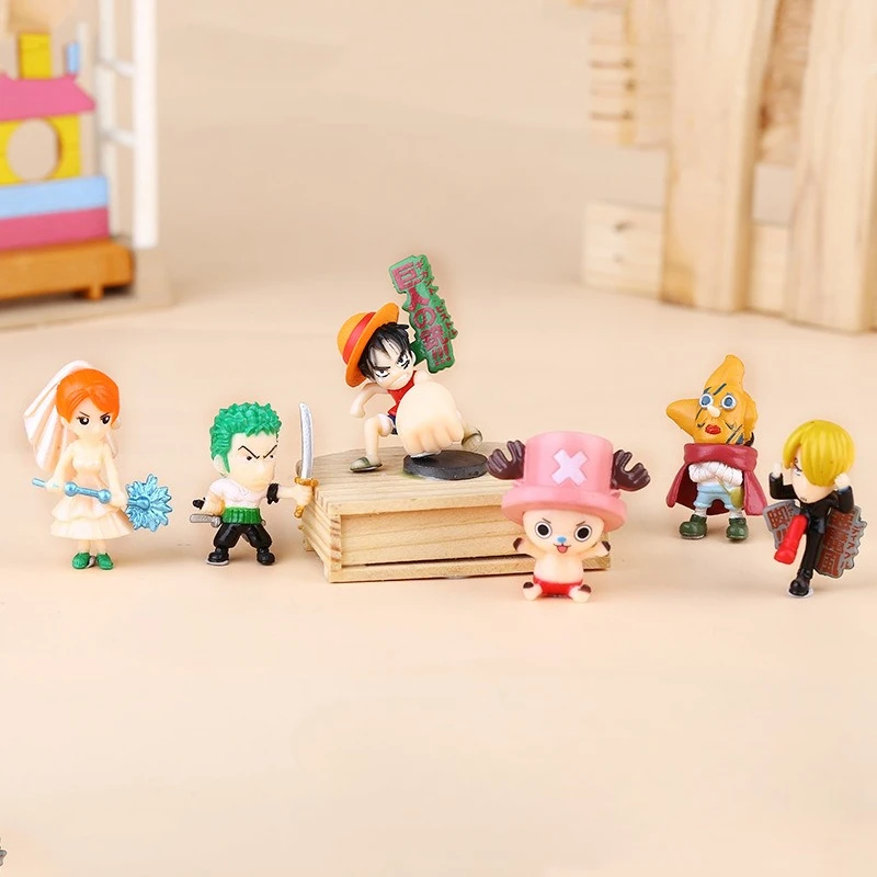Figurki akcji One Piece w wersji Q, mini Monkey D. Luffy, Nami, Roronoa Zoro, Chopper, Usopp, Sanji, PVC, zabawki, 3,5-5 cm