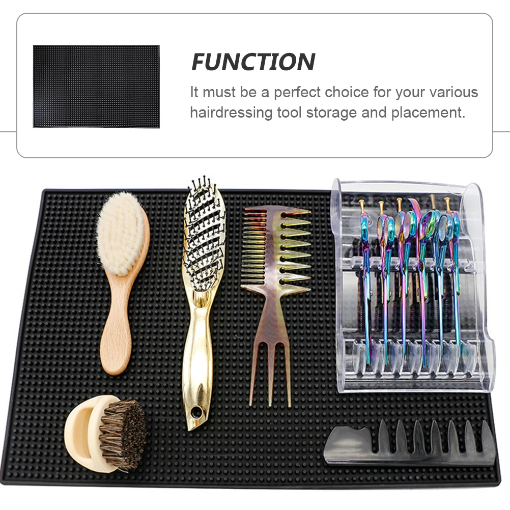 

1Pcs Non-Slip Barbershop Mat PU Anti-Skid Pad Hairdressing Tool Storage Hair Clipper Scissors Organizer for Salon Home