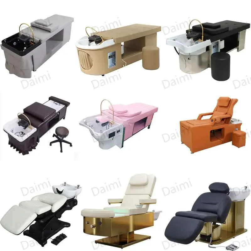 Multifunctional Lay Down Shampoo Bed Salon Head Spa Hair Wash Thai Steam Bowl Headspa Massage Circulating Electric with Pedicure