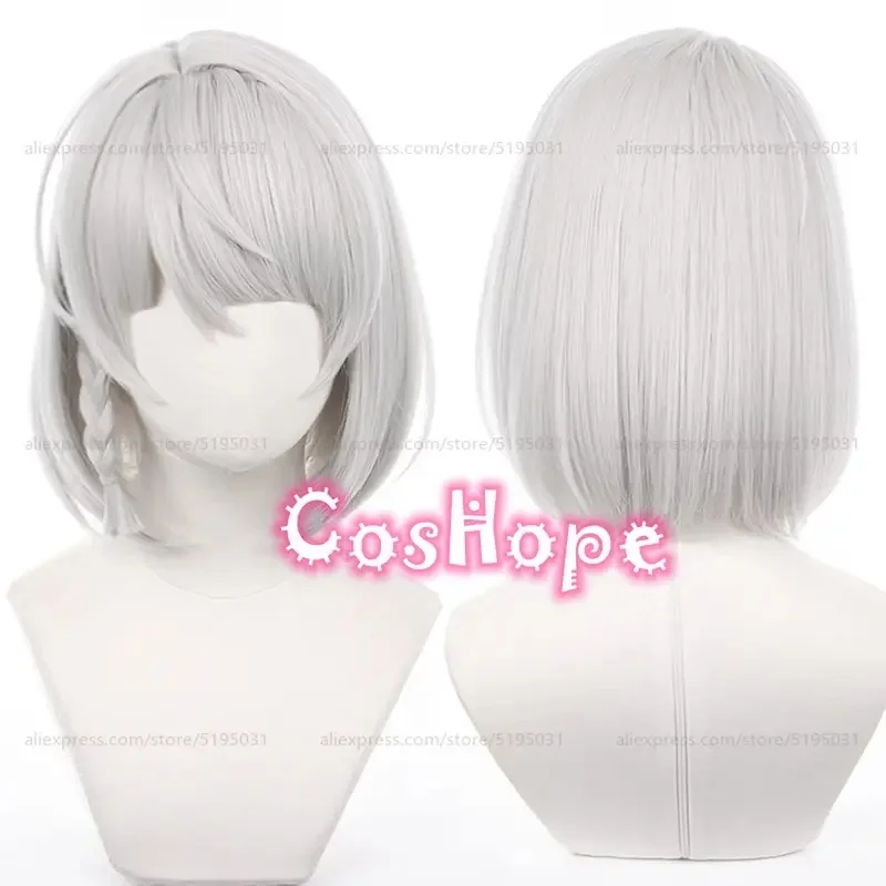 c'3,f\6;h'ZZZ Anby Demara 32cm Short Hair Silver White Wig Cosplay Anime Wigs Heat Resistant Synthetic Wig7;b'9.j/2\ view 2