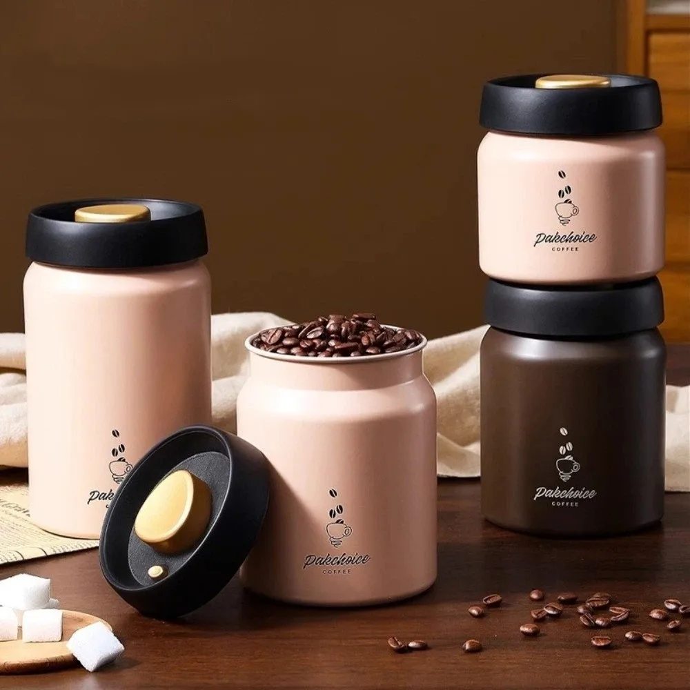 

Stainless Steel Vacuum Coffee Container Moisture-Proof Thickened Coffee Bean Storage Rust-proof Keep Fresh Food Storage Jar Home