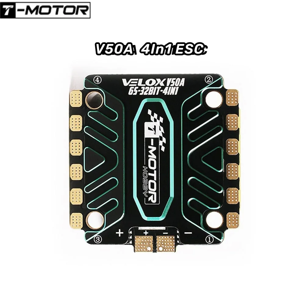 T-Motor VELOX V50A 50A 32Bit BLHELI32 4in1 Brushless ESC 3-6S LIPO W/TMOTOR T4 02 ESC Firmware 30.5x30.5mm for FPV Racing Drone