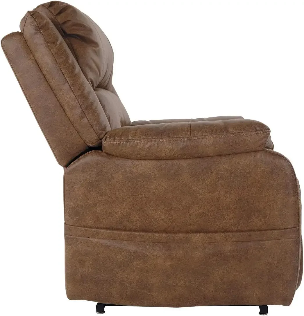 Design by Ashley Yandel Faux Leather Electric Power Lift Recliner for Elderly, Brown