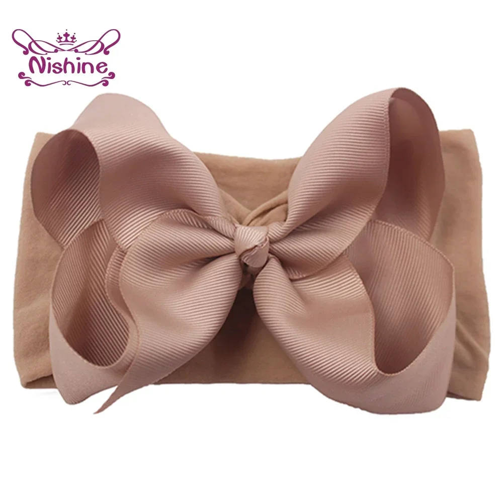 Nishine-Bandeau élastique en nylon pour bébé, ruban gros-grain, gros nœud papillon, bande de sauna, vêtements de sauna pour bébé, doux et large,