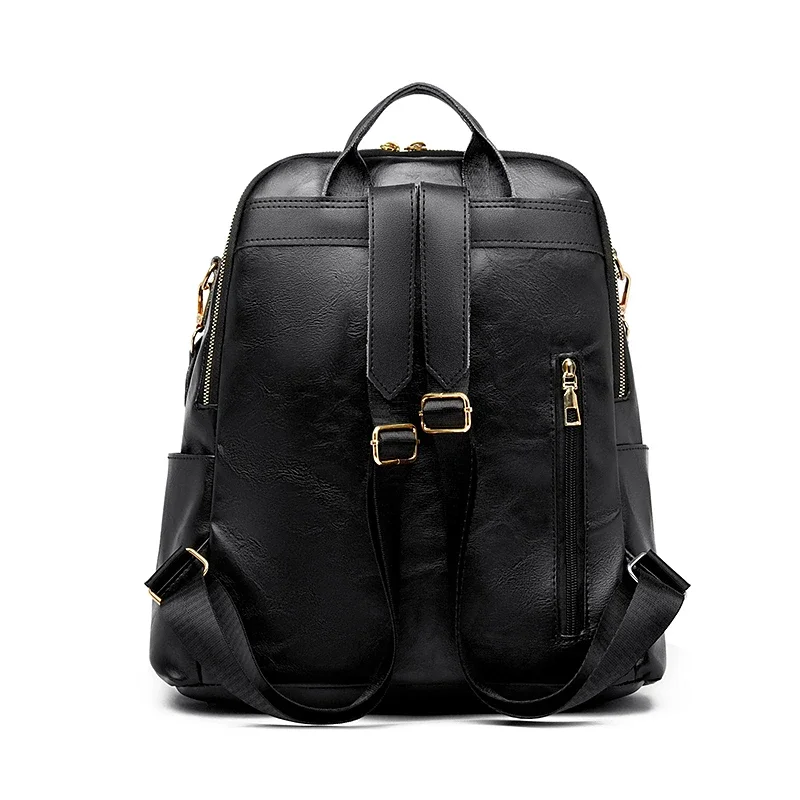 Dual use soft leather shoulder backpack for women 2025 new casual large capacity commuting backpack, fashionable and versatile t