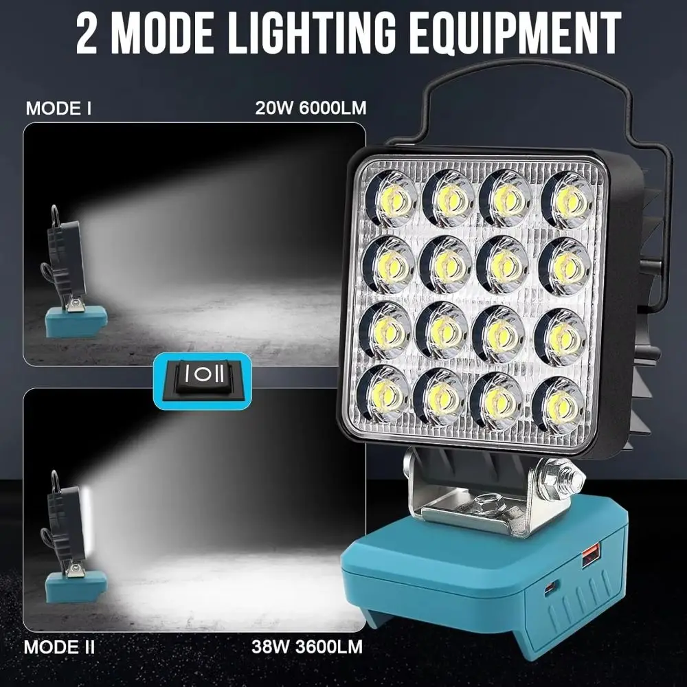 USB-C Quick Charge Outdoor Work Light Engineering Lighting Flashlight LED Working Lamp Easy Install Lantern Electric Torch