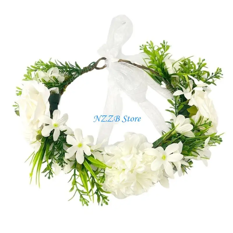 

T21F Beautiful Headgear Simulation Wreath Flower Hairband Children Wreath
