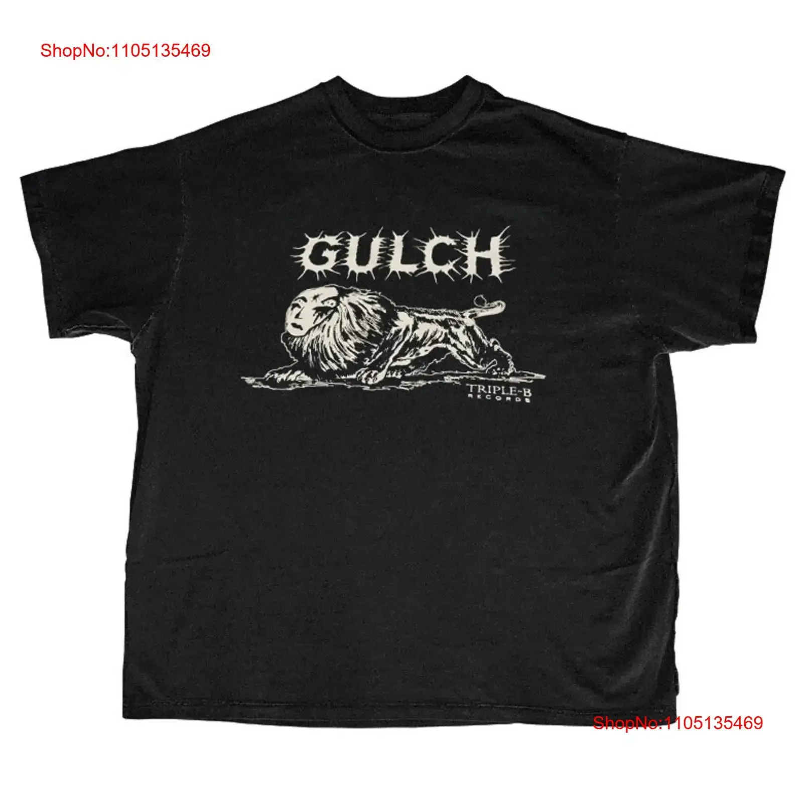 KAOS BAND GULCH camiseta triple B hardcore punk TE7215 vintage lavado transpirable moda cómoda Casual elegante homme