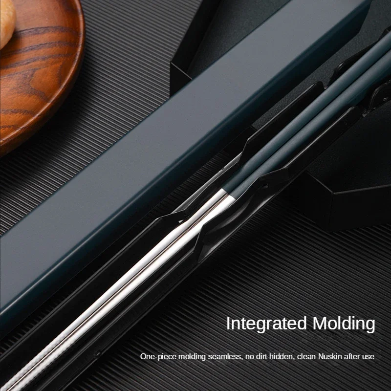 304 Stainless Steel Chopstick Lunch Tableware Travel Portable Chopsticks With Storage Box Holder Dinnerware Kitchen Accessories