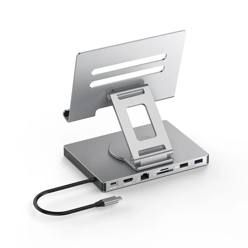 

Blueendless USB 3.0 PD 100 Вт Зарядное устройство-концентратор Док-станция HDTV 4K RJ45 Подставка Многопортовый 7-в-1 USB C SD TF Тип C Адаптер док-концентратора