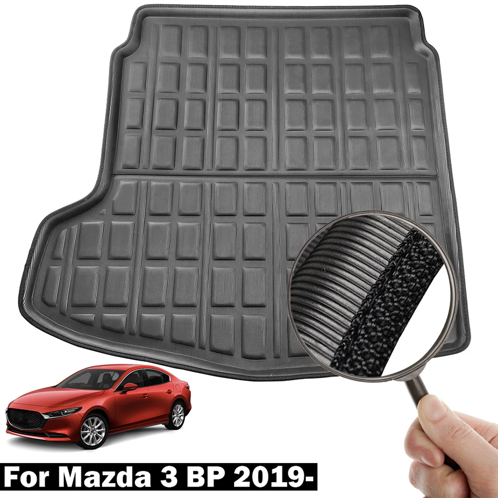 For Mazda 3 BP sedan 4dr Saloon 2019 2020 2021 2022 Car Boot Cargo Liner Trunk Floor Mat Tray Carpet Luggage Pad Accessories