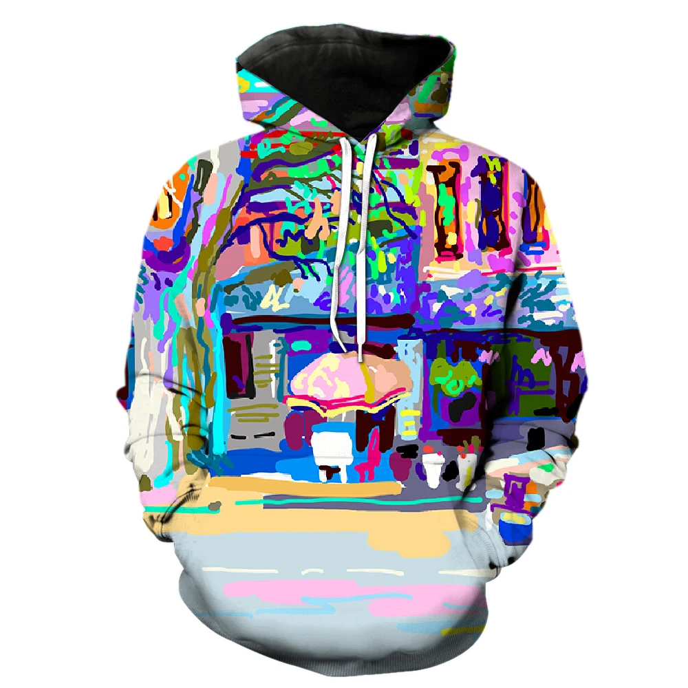 Abstract Art Graffiti Men's Hoodies Streetwear Fashion Tops Sweatshirts 3D Print 2022 Hot Sale Casual Spring Teens Cool Unisex