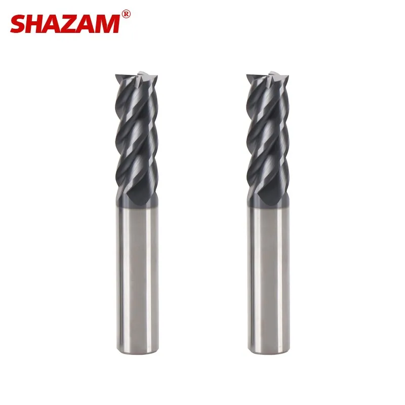 SHAZAM Tungsten Steel Carbide 2/4-Flute Flat End Mill 1-20mm CNC Mechanical Machining For Steel Milling Cutter Tools 1-20PCS