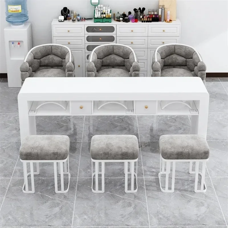 Modern Designer Beauty Nail Tables Professional Manicure Table Makeup Decoration Trend Desk De Corner Nageltisch Furniture