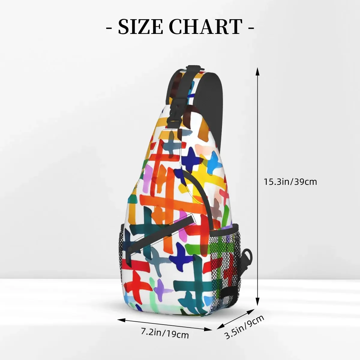 Cross Crucifixion Crossbody Bag Sports Colorful Crosses Pattern Chest Bag Unisex Women Man Fashion Shoulder Backpacks Travel