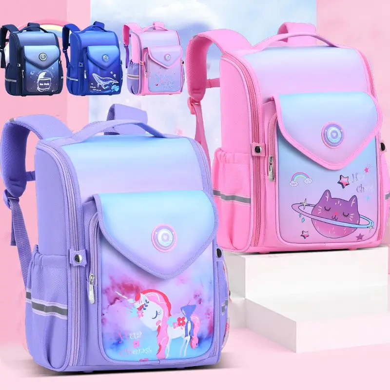 Elementary School Cartoon Backpack Waterproof Load Reduction Korean Version Large Capacity Bag Small Boy Girl Children Schoolbag