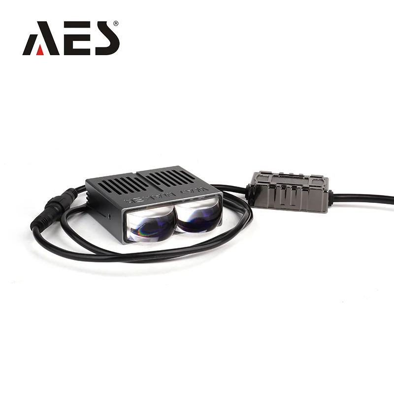 2025 AES أحدث SD004 ليزر صغير مقاوم للماء مصباح مساعد سيارة العلوي الحل 2 قطعة لونين دراجة نارية مصباح مساعد #3