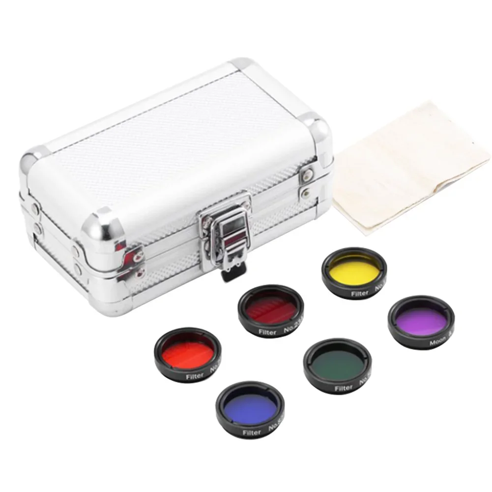 

6 Pcs 1.25inch Colorful Telescope Filter Kit with Storage Box for Telescopes Eyepieces Astronomical telescope color filter