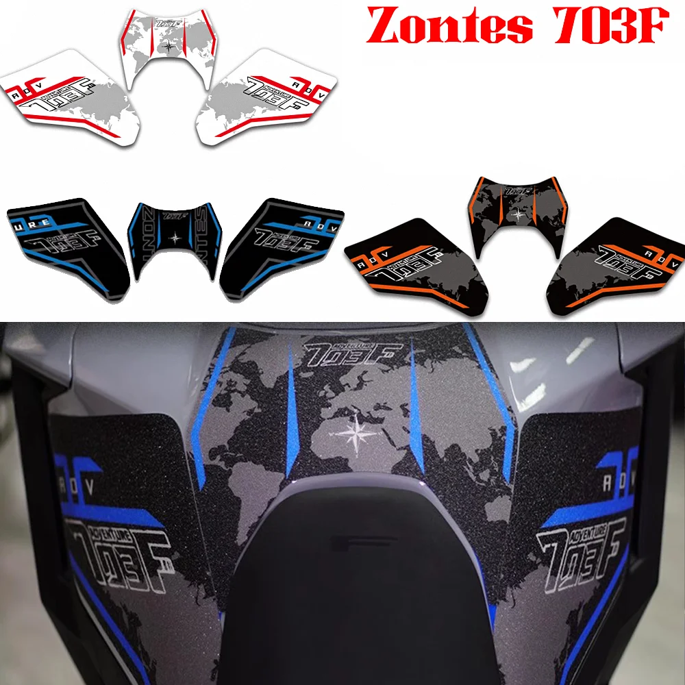 

Для Zontes 703F накладки на бак, защитные наклейки с логотипом, аксессуары для мотоциклов, светоотражающая боковая наклейка Fueltank F 703 2025
