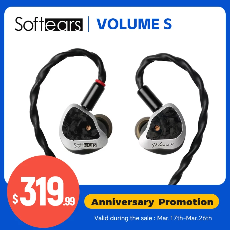 Softears Volume S Earphones 1DD+1Passive DD+2BA with 3.5mm/4.4mm Interchangeable