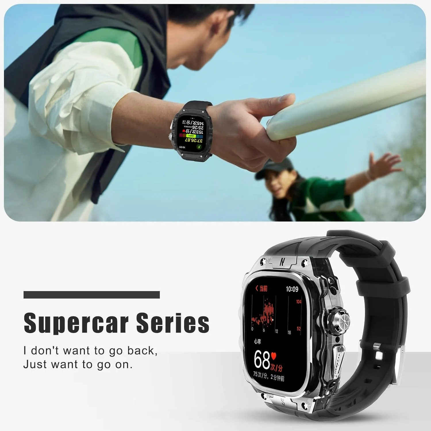 Luxury Metal Case for Apple Watch 10 46mm Band with Cover Heavy Duty Rugged Case Silicon Strap for men Full Protective Cover