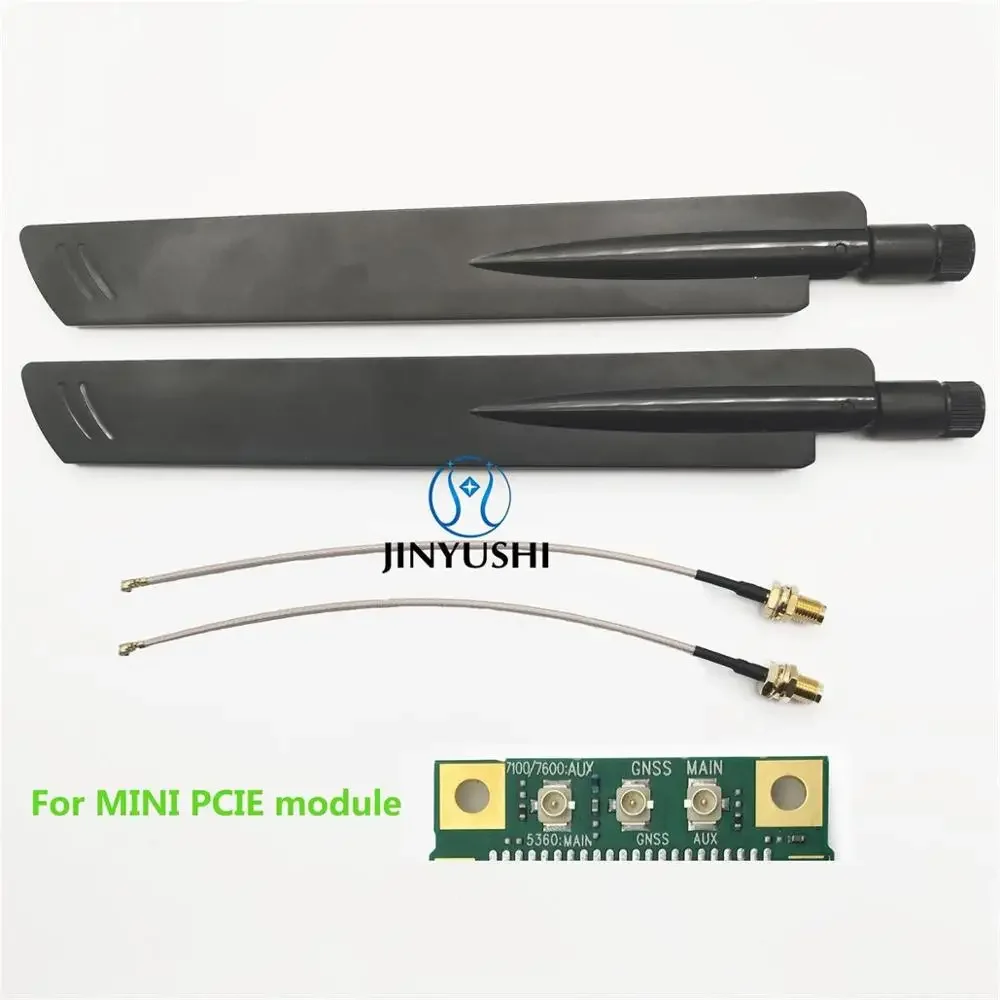 2sets 38dbi 4G LTE high Gain External Antenna with IPEX/MHF4 to RPSMA pigtail UFL IPEX4 to SMA Extension Cable for Mini Pcie M.2