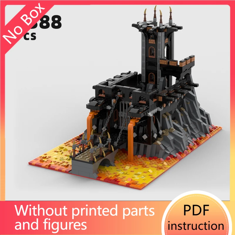 

Навязка фэнтези дракон лава вулкан замок кирпичи сильный угол держите башни блоки moc здание средневековая рыцарская архитектура уникальная