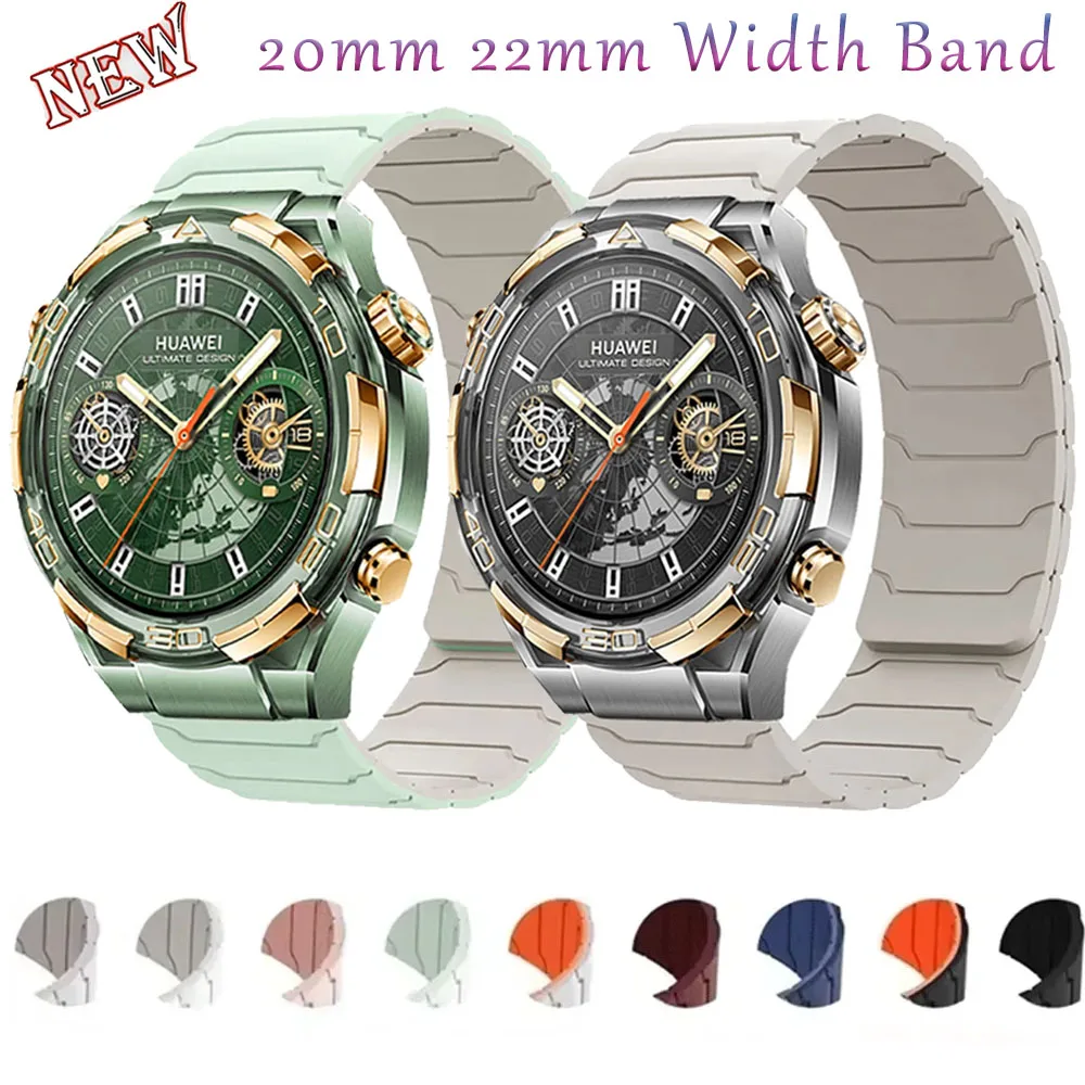 20mm 22mm Magnetisches Silikonarmband für Huawei Ultimate 2 GT Runner 2/GT6-5-4 Sport-Komfortband Garmin Forerunner 170 70 55 970