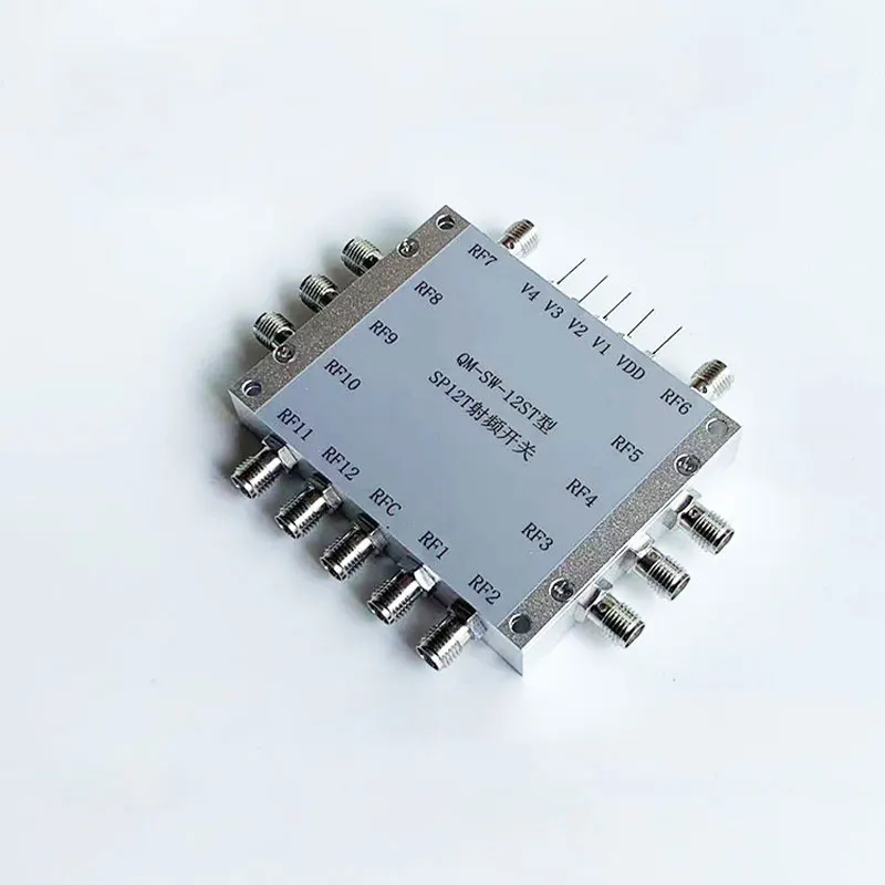 In stock QM-SW-12ST 100MHz-6GHz Single-Pole Twelve-Throw RF Electronic Switch for 12-Channel Signal Switch Output