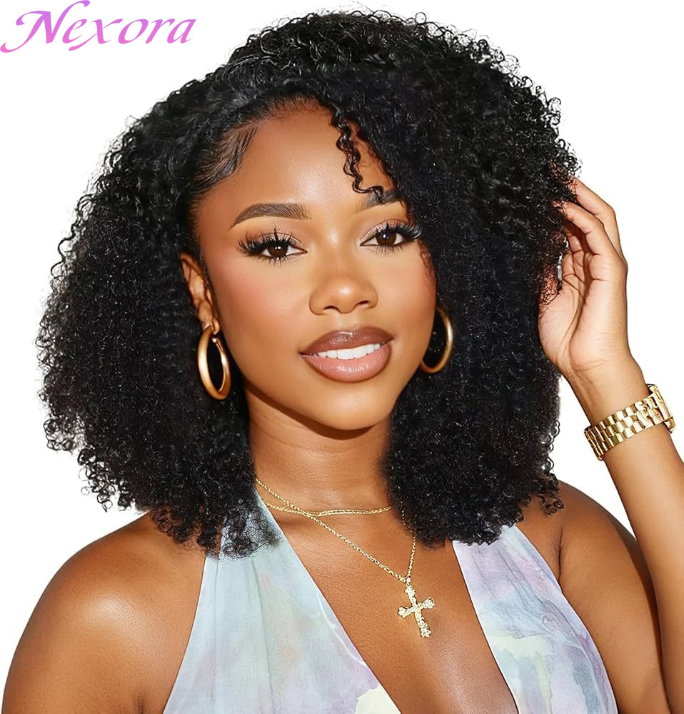 

Черный полупарик 1B с кудрями, имитирующий натуральные волосы, без клея, для начинающих, мягкий, легкий, для повседневной носки, естественный вид