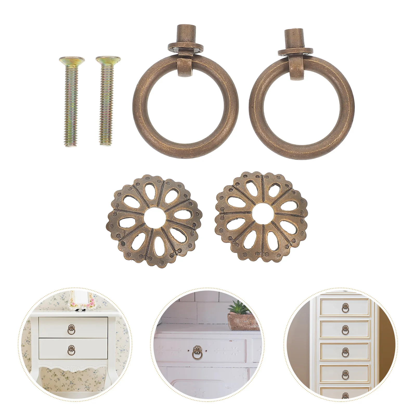 

2Pcs Cabinet Handle Multifunctional Design Compact Size for Closet Wardrobe Doors Durable Metal Drawer Pulls