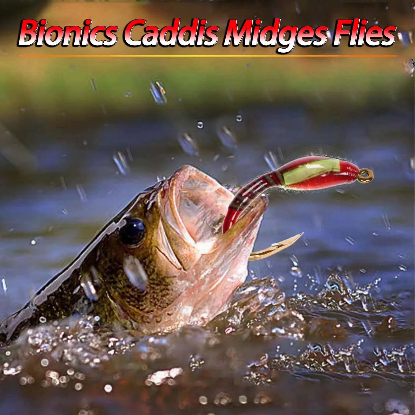 Ninfa Caddis para pesca con mosca – tamaño medio trucha - imagen 3